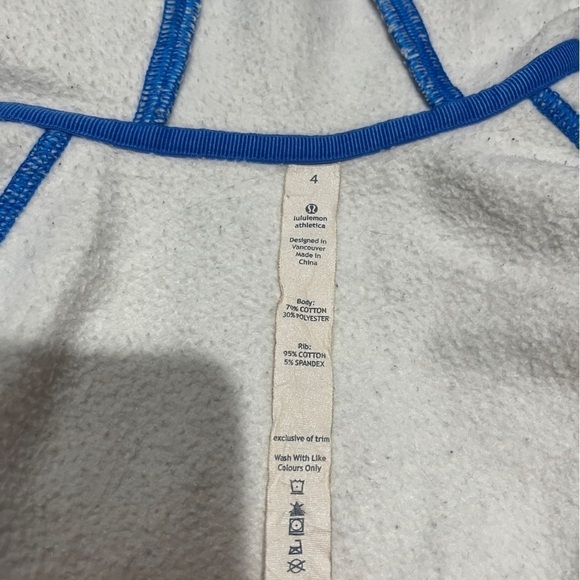 LULULEMON blue and white striped scuba hoodie sweatshirt jacket size 4 - Picture 5 of 5